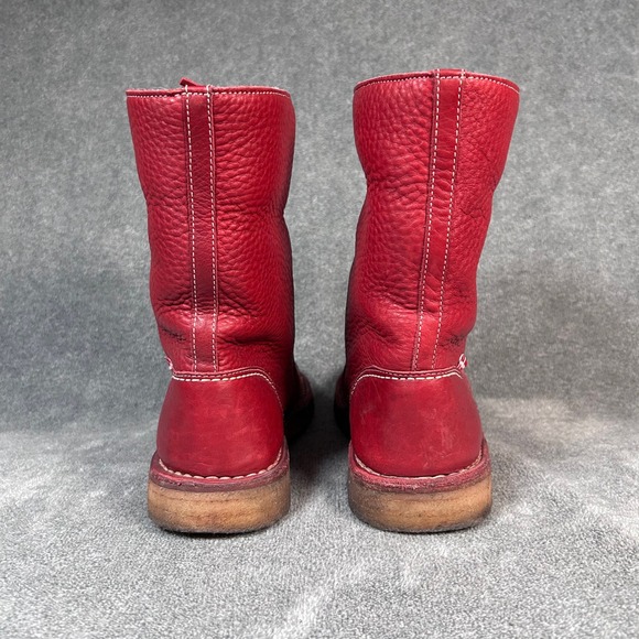 Duckfeet Arhus Shearling Red Pebbled Leather Boots Women's Size EU 42 US 10.5-11 - Picture 6 of 16